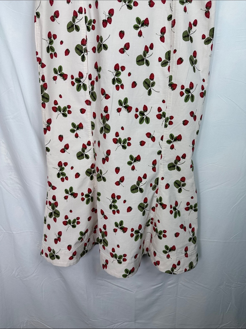Anthropologie Cream Dress with Red Strawberry Print - Picture 4 of 5